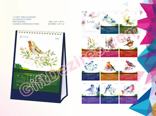 Customized Table Calendar-Birds